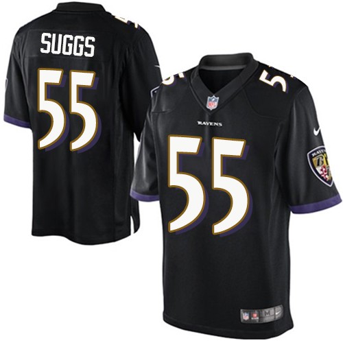 Youth Limited Terrell Suggs Nike Jersey Black Alternate - #55 NFL Baltimore Ravens